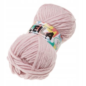 Włóczka LEILA gruba 100% wełna merino 195 RÓŻOWA