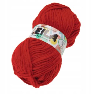 Włóczka LEILA gruba 100% wełna merino 223 CZERWONA