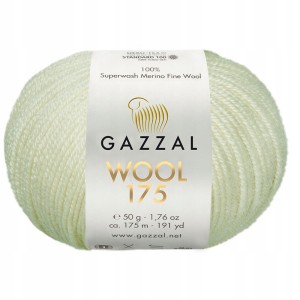Włóczka GAZZAL WOOL 175 100% wełna Merino 50g/175m 300 ECRU
