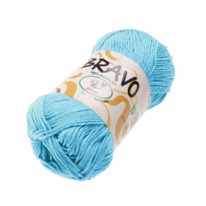 Włóczka Bravo bawełniana 100% bawełna 100g/200m 606 NIEBIESKA