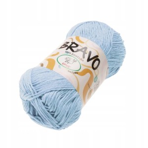 Włóczka Bravo bawełniana 100% bawełna 100g/200m 604 BŁĘKITNA