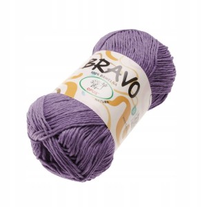 Włóczka Bravo bawełniana 100% bawełna 100g/200m 504 C. FIOLETOWA