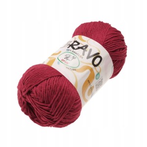 Włóczka Bravo bawełniana 100% bawełna 100g/200m 401 CZERWONA