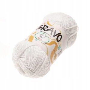 Włóczka Bravo bawełniana 100% bawełna 100g/200m 306 BIAŁA