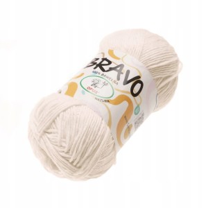 Włóczka Bravo bawełniana 100% bawełna 100g/200m 305 ECRU