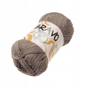 Włóczka Bravo bawełniana 100% bawełna 100g/200m 302 BRĄZOWA