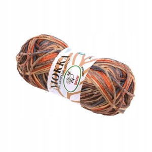 Włóczka Mokka Opus Natura bawełna len 50g/80m 9191 MULTI CZERWONA