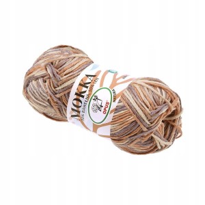 Włóczka Mokka Opus Natura bawełna len 50g/80m 9190 MULTI BEŻOWA