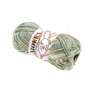 Włóczka Mokka Opus Natura bawełna len 50g/80m 9090 MULTI ZIELONA