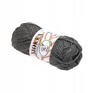 Włóczka Mokka Opus Natura bawełna len 50g/80m 236 ANTRACYT