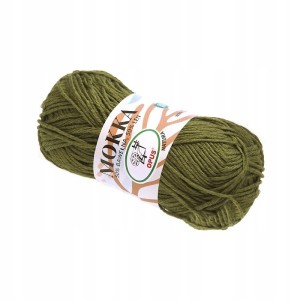Włóczka Mokka Opus Natura bawełna len 50g/80m 152 ZIELONA