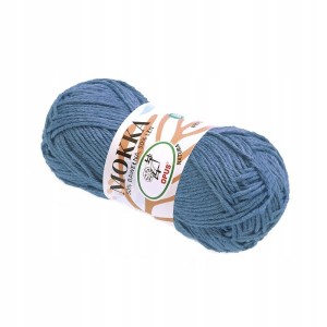 Włóczka Mokka Opus Natura bawełna len 50g/80m 090 NIEBIESKA