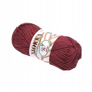 Włóczka Mokka Opus Natura bawełna len 50g/80m 022 CZERWONA