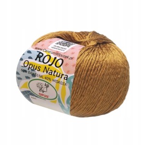 Włóczka ROJO Opus Natura bawełna wiskoza 50g/120m 190 ZŁOTA