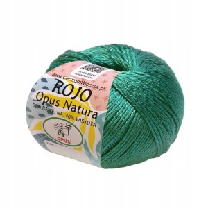 Włóczka ROJO Opus Natura bawełna wiskoza 50g/120m 143 SZMARAGDOWA