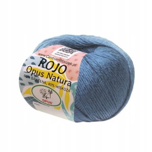 Włóczka ROJO Opus Natura bawełna wiskoza 50g/120m 092 J. NIEBIESKA