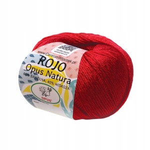 Włóczka ROJO Opus Natura bawełna wiskoza 50g/120m 009 CZERWONA