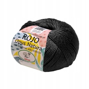Włóczka ROJO Opus Natura bawełna wiskoza 50g/120m 001 CZARNA