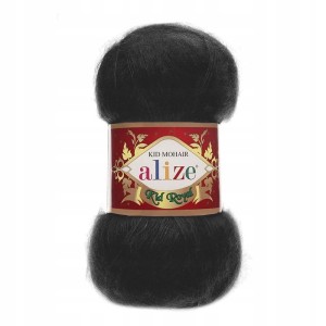 Włóczka Alize KID ROYAL moher 50g 60 CZARNA