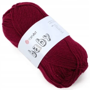 Włóczka YarnArt BABY 100% akryl 50g 577 BORDOWA
