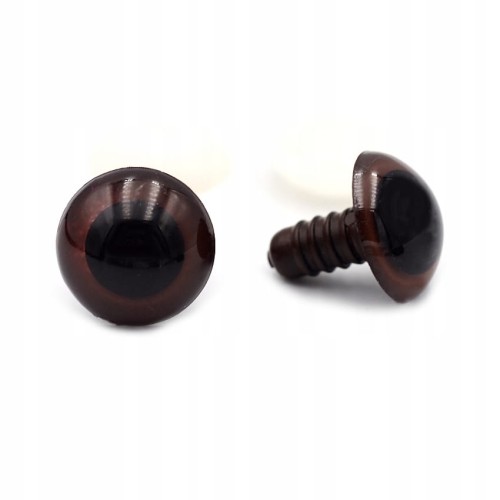 Oczy do maskotek 7mm zaciskowe brązowe