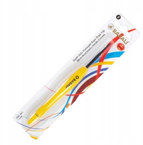 Szydełko z ergonomiczną rączką czarne Yabali 2 mm