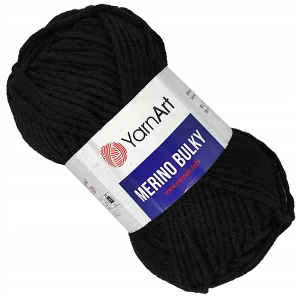 Włóczka YarnArt Merino Bulky Akryl CZARNY 585