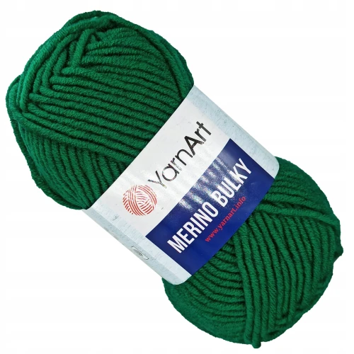 Włóczka YarnArt Merino Bulky gruba ZIELONA 338