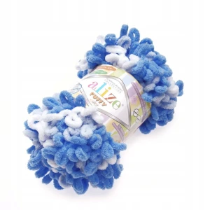 Włóczka Alize Puffy COLOR miękka NIEBIESKA 6371