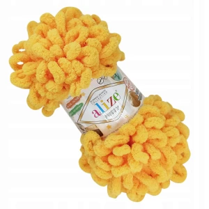 Włóczka Alize Puffy gruba miękka ŻÓŁTA 216