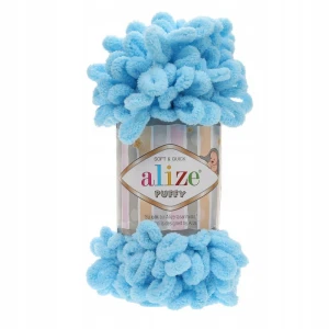Włóczka Alize Puffy 100g pluszowa duże pętelki TURKUSOWA 287