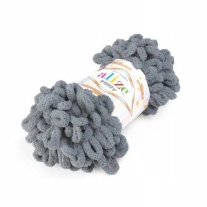 Włóczka Alize Puffy 100g gruba miękka C. POPIEL 87