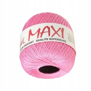 Kordonek MAXI bawełna 100g 565m CUKIERKOWY RÓŻ 9001