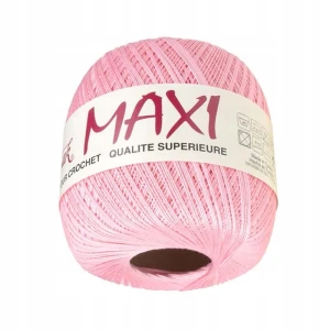 Kordonek MAXI bawełna 100g 565m JASNY RÓŻOWY 313