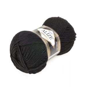 Włóczka Alize Lanagold akryl wełna 100g/240m CZARNA 60