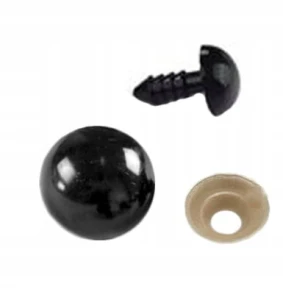 Oczy do maskotek 12mm czarne okrągłe 2szt A77
