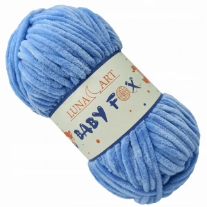 Włóczka Baby Fox pluszowa gruba 100g NIEBIESKA 50