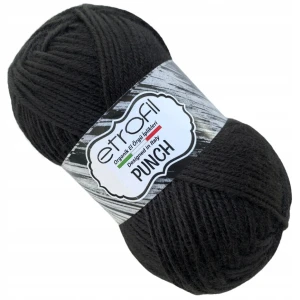 Włóczka Etrofil Punch 100% micro akryl 25g/70m CZARNA 70964