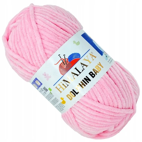 Włóczka HIMALAYA Dolphin Baby gruba pluszowa 100g RÓŻOWA 80319