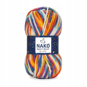 Włóczka NAKO Sport Wool Senlik wielokolorowa gruba 100g/120m 87737