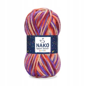 Włóczka NAKO Sport Wool Senlik wielokolorowa gruba 100g/120m 87741