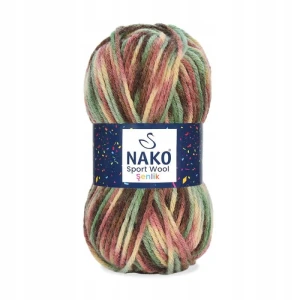 Włóczka NAKO Sport Wool Senlik wielokolorowa gruba 100g/120m 87739