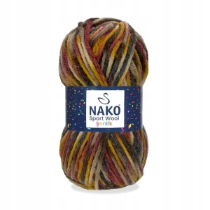 Włóczka NAKO Sport Wool Senlik wielokolorowa gruba 100g/120m 87735