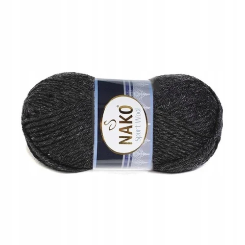 Włóczka NAKO Sport Wool Akryl wełna GRAFITOWA 1441