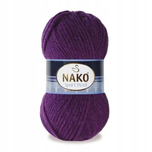 Włóczka NAKO Sport Wool Akryl Wełna 100g CIEMNY FIOLET 3260