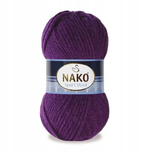 Włóczka NAKO Sport Wool Akryl Wełna 100g CIEMNY FIOLET 3260