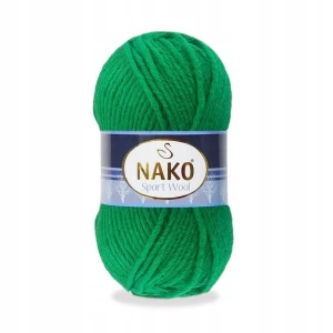 Włóczka NAKO Sport Wool Akryl wełna ZIELONA 11347