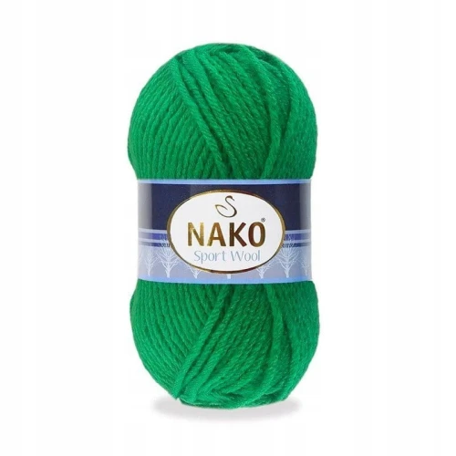 Włóczka NAKO Sport Wool Akryl wełna ZIELONA 11347