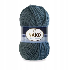 Włóczka NAKO Sport Wool Akryl wełna STALOWA 13876