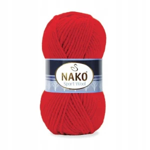 Włóczka NAKO Sport Wool Akryl wełna CZERWONA 4738